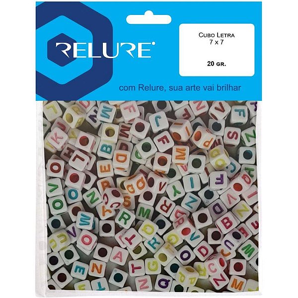 Micanga cubo letras sortidas 7x7mm 20g - honey (pacote)