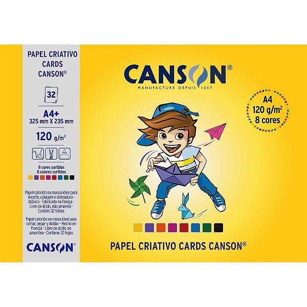 Bloco para educacao artistica estudante a4+ 120g 32f 8cores - canson (bloco)