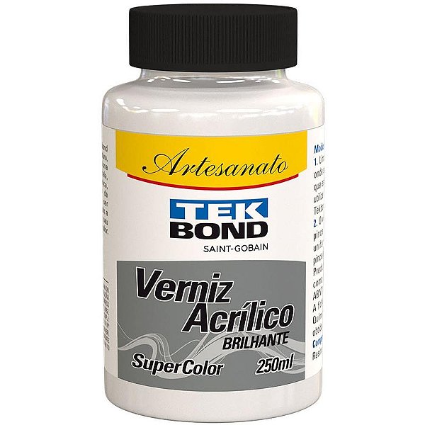 Produto para artesanato verniz acrilico brilhant 250ml - tekbond (pct.c/03)