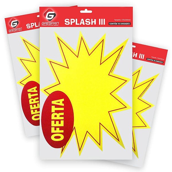 Cartaz para marcacao splash oferta gd 276x200mm.am. - grespan (pct.c/10)