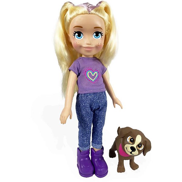 Boneca polly cuidando do seu pet - pupee brinquedos (unidade)