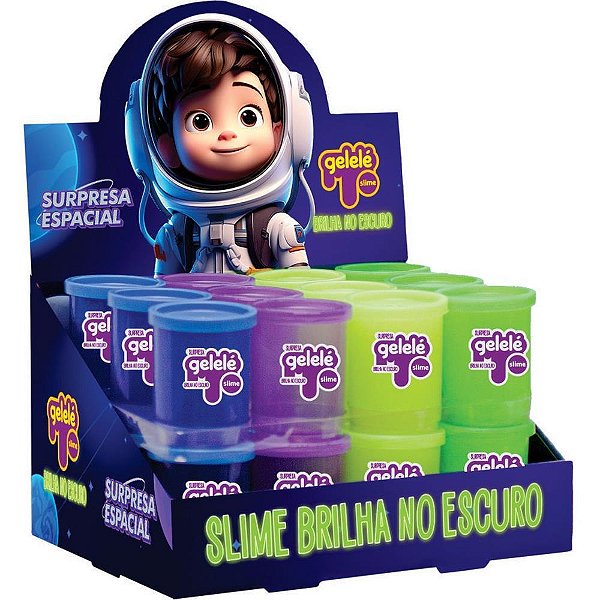 Slime gelele brilha no escuro (s) - doce brinquedo (dp.c/24)