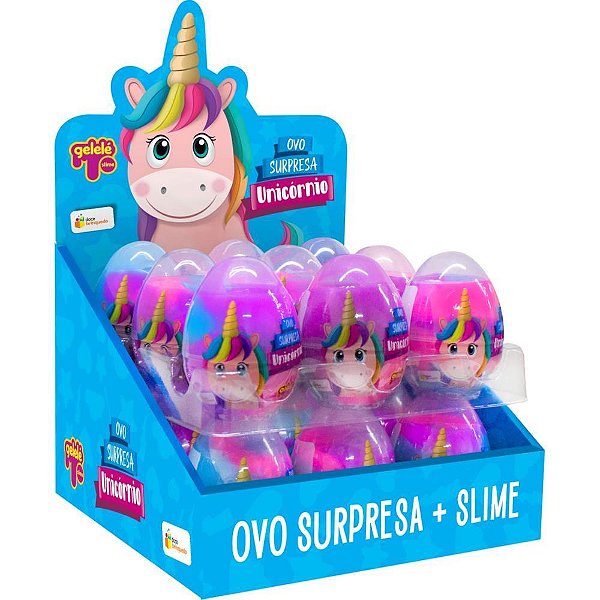 Slime ovo surpresa unicornio - doce brinquedo (dp.c/18)