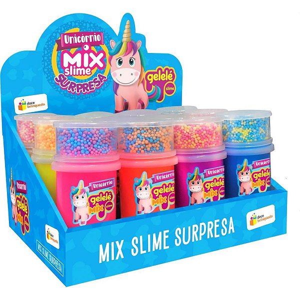 Slime gelele mix surpresa unicornio - doce brinquedo (dp.c/12)