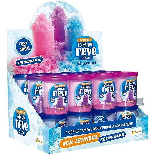 Slime neve color 8g. expande - doce brinquedo (dp.c/24)