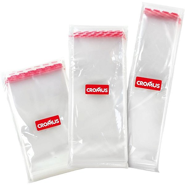 Saco adesivado transparente 11x18+3cm aba - cromus (pct.c/100)
