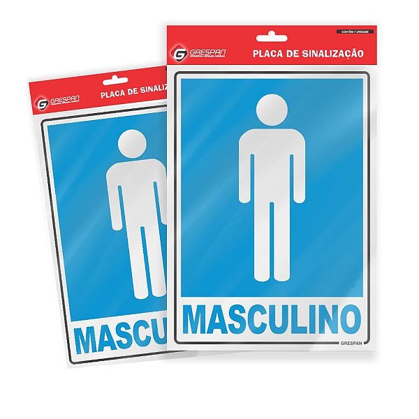 Placa de sinalizacao masculino 15x20cm. - grespan (pct.c/05)