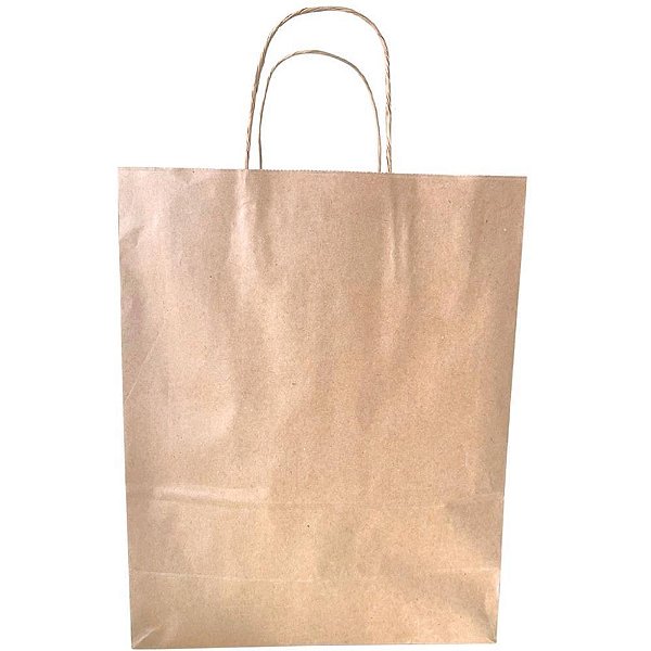 Sacola para presente kraft g 33x26x12cm - gala embalagens (pct.c/10)