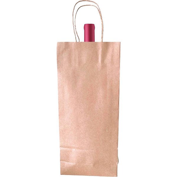 Embalagem para garrafa sacola kraft 35x15x8cm - gala embalagens (pct.c/10)