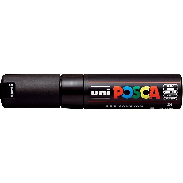 Pincel marcador artesanato posca pc-7m 4.5/5.5mm preta - sertic (cx.c/06)