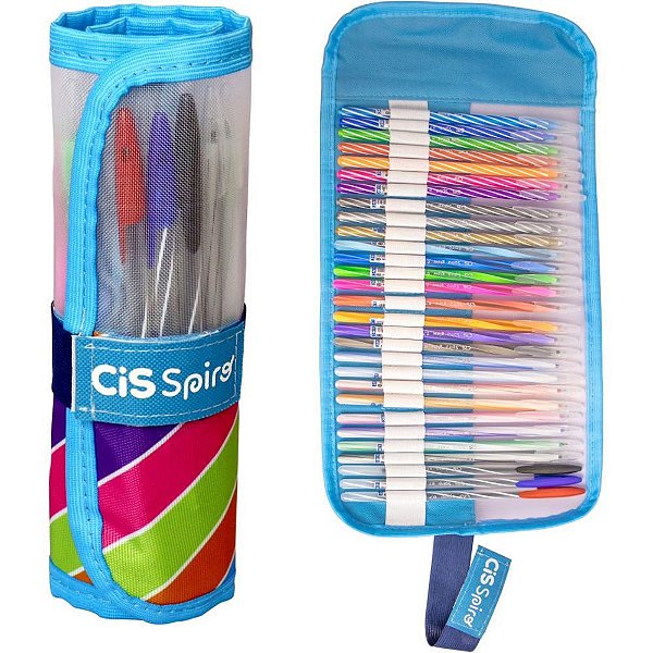 Caneta esferografica cis spiro rollerset az 29cores - sertic (estojo)