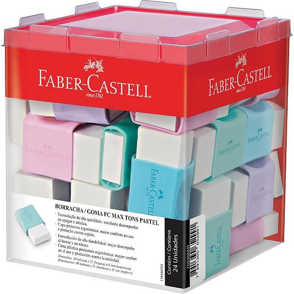 Borracha branca tons pastel fc max (s) - faber-castell (dp.c/24)