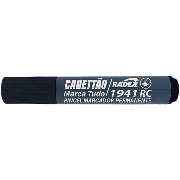 Pincel marcador permanente ponta chanf. recarregavel pt. - radex (cx.c/12)