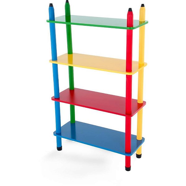 Moveis infantis em madeira prateleira colorida 24pc.106cm - carlu (unidade)