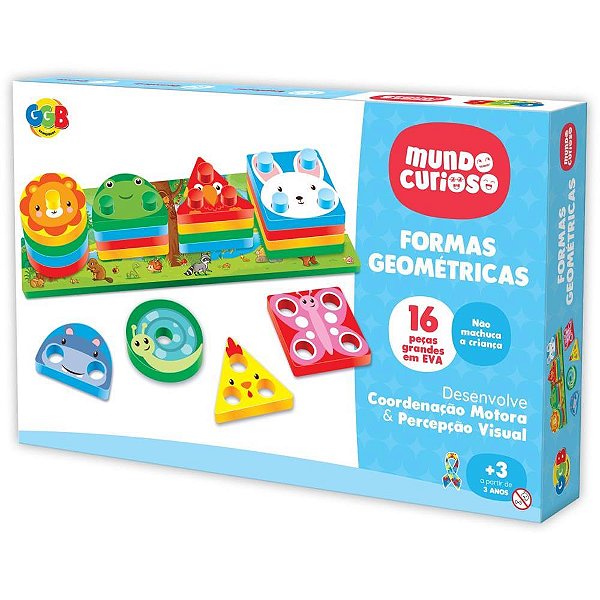 Brinquedo pedagogico formas geometricas animais - ggb plast (unidade)