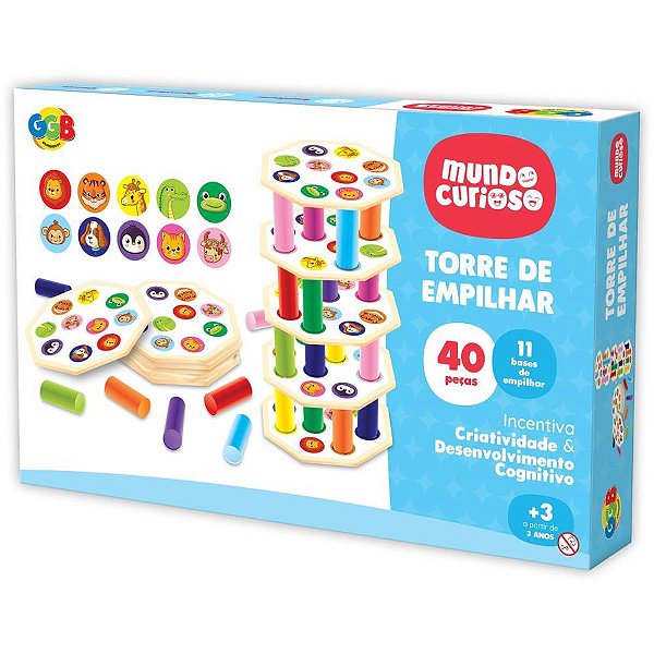 Jogo diverso torre de empilhar divertida - ggb plast (unidade)