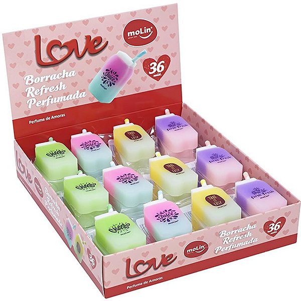 Borracha colorida love refresh 4 modelos - molin (dp.c/36)