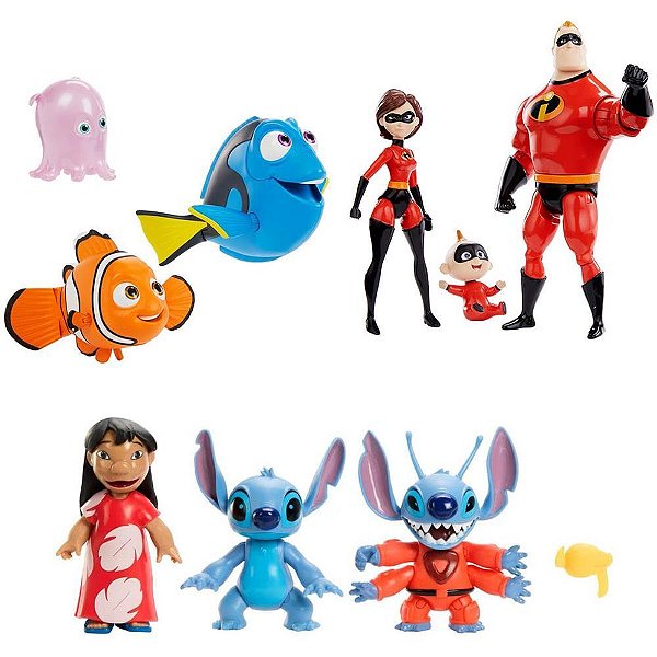 Boneco e personagem pixar storytellers 3-pack (sortido) - mattel (unidade)