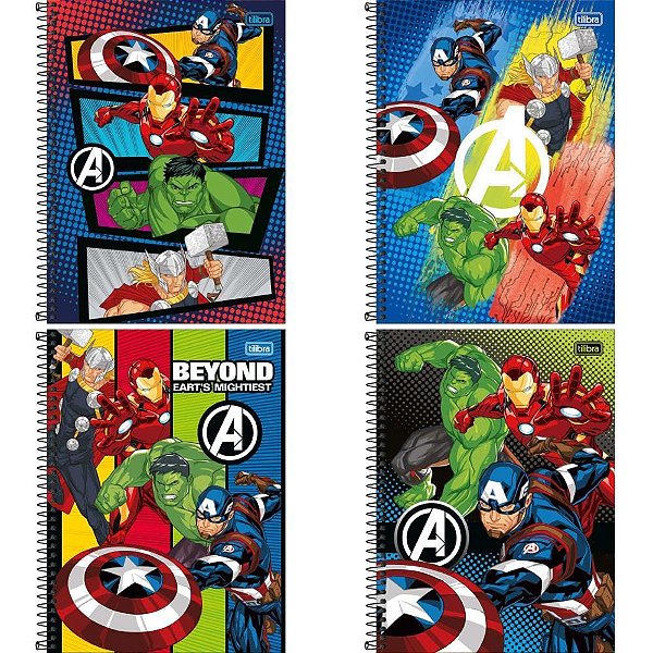 Caderno 01x1 capa dura avengers 80fls fit - tilibra (pct.c/04)