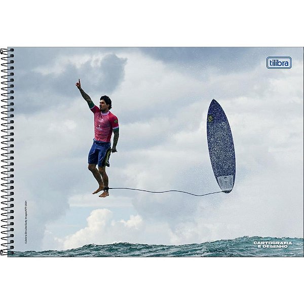 Caderno desenho univ capa dura gabriel medina 80fls espiral - tilibra (pct.c/04)