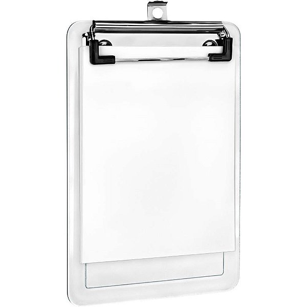 Prancheta plastica a6 cristal slip c/50 folhas - acrimet (unidade)