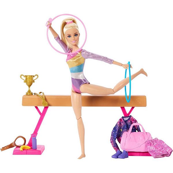Barbie profissoes barbie loira conj. de ginasta - mattel (unidade)