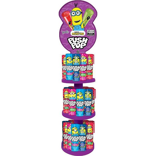 Doce push pop minions torre - bazooka candy (dp.c/30)