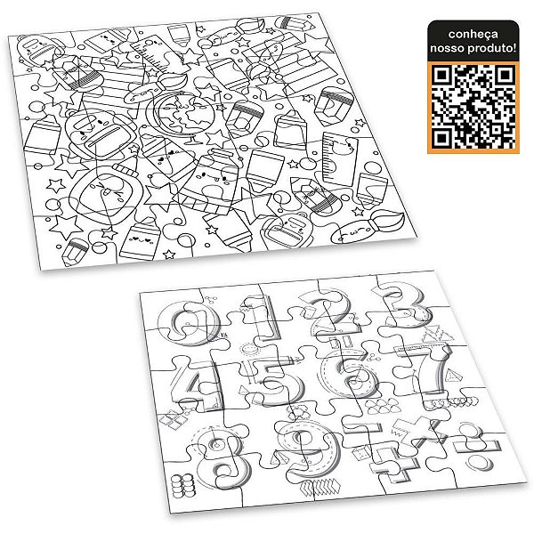 Quebra-cabeca cartonado jumbo 25pcs para colorir (s) - homeplay (unidade)