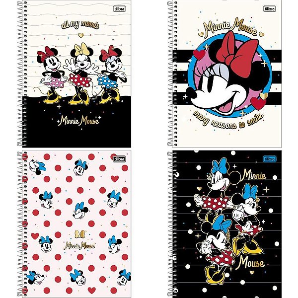 Caderno 01x1 capa dura minnie 80fls. fit - tilibra (pct.c/04)