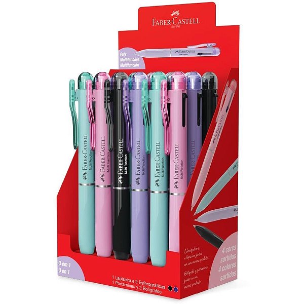 Lapiseira 0.7mm poly lapiseira/caneta 3em1 mix - faber-castell (dp.c/18)