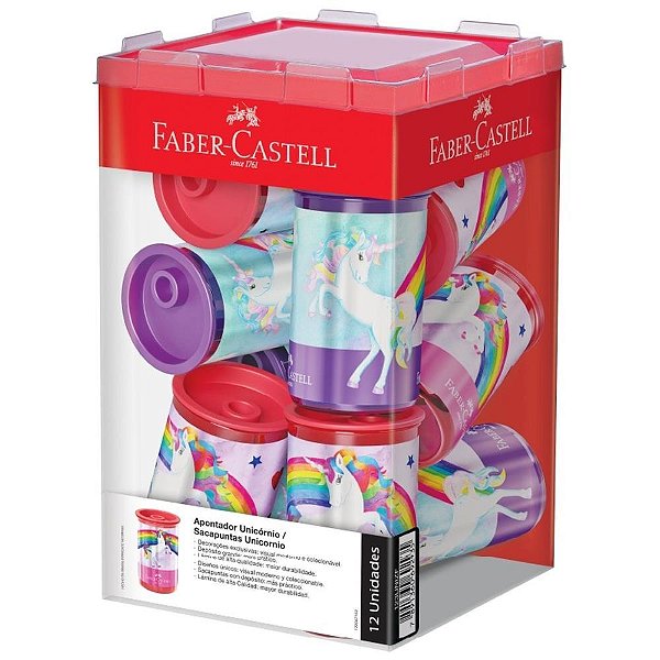 Apontador com deposito unicornio 2 modelos - faber-castell (dp.c/12)