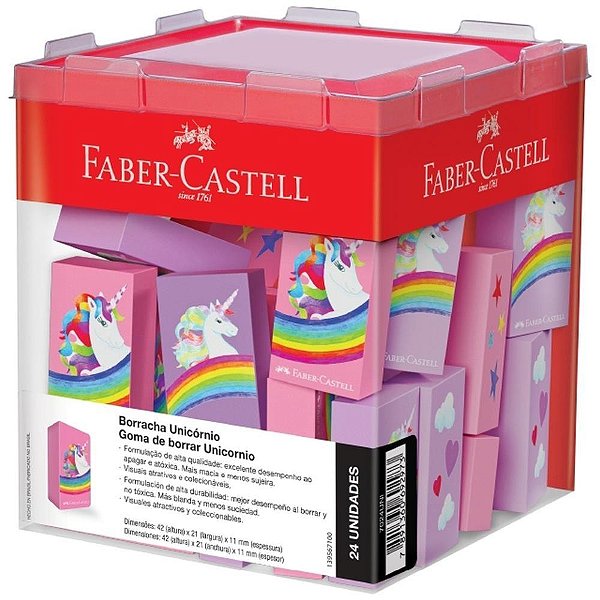 Borracha colorida unicornio 2 modelos - faber-castell (dp.c/24)