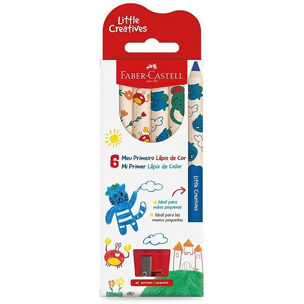 Lapis de cor jumbo meu primeiro lapis 6 cores - faber-castell (pct.c/06)
