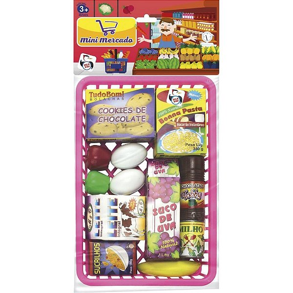 Brincando de casinha mini mercado cesta c/acessorio - pica pau (unidade)