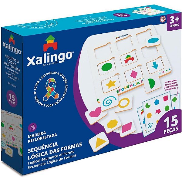 Brinquedo pedagogico sequencia logica das formas - xalingo (unidade)