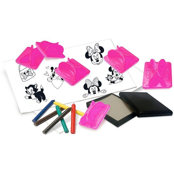 Carimbo pedagogico minnie c/6un +giz de cera - xalingo (unidade)