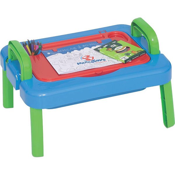 Brinquedo educativo mesinha de desenho c/acessorio - merco toys (unidade)