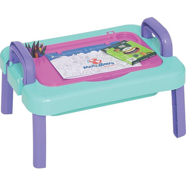Brinquedo educativo mesinha de desenho charmosa - merco toys (unidade)