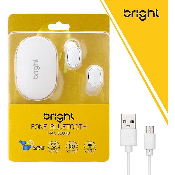 Fone de ouvido bluetooth max sound branco - bright (unidade)