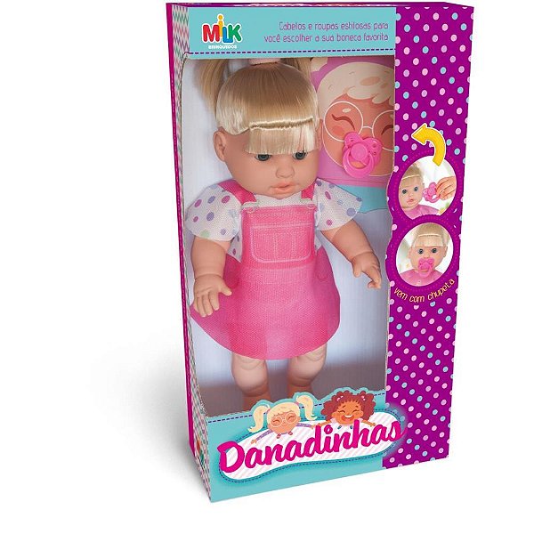 Boneca danadinha loira 33cm - milk (unidade)