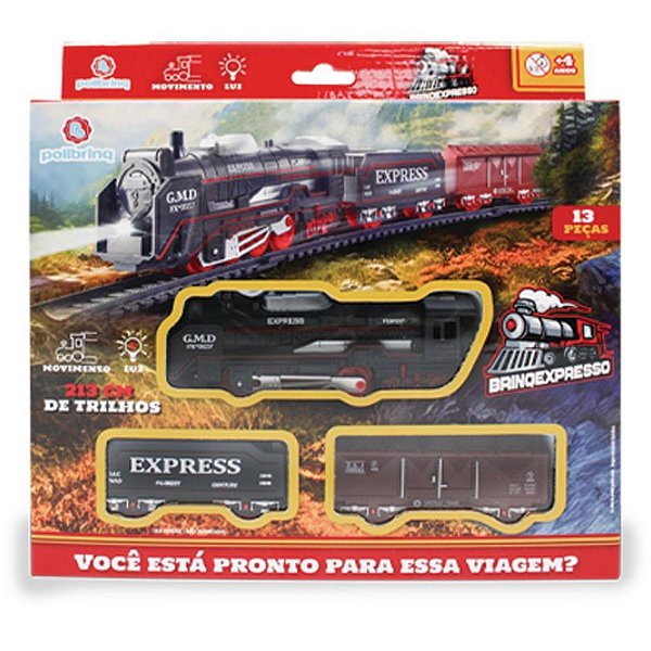 Locomotiva brinqexpresso 213cm trilho 13p - polibrinq (unidade)