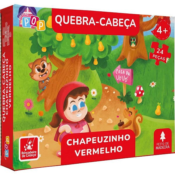 Quebra-cabeca madeira chapeuzinho vermelho 24pcs - brinc. de crianca (unidade)