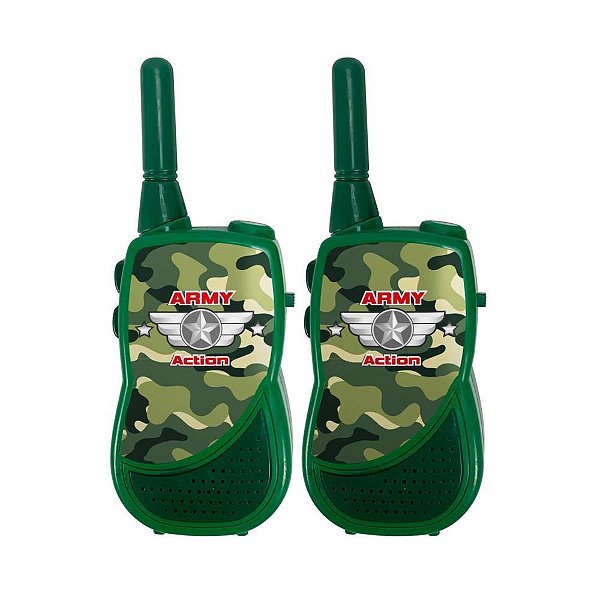 Walkie talkie army action c/lanterna - dm toys (unidade)