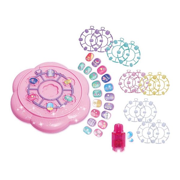 Maquiagem e beleza infantil fashion unha mania adesivo 81p - dm toys (kit)
