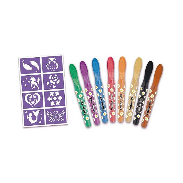Tatuagens tattoo colecction c/caneta 16p - dm toys (kit)