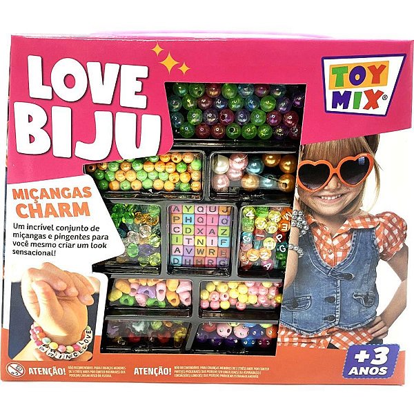 Bijuteria e micanga love biju charm 300pcs+fio - toy mix (unidade)