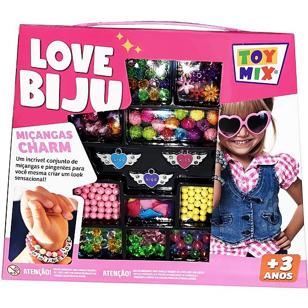 Bijuteria e micanga love biju charm 160pcs+fio - toy mix (unidade)