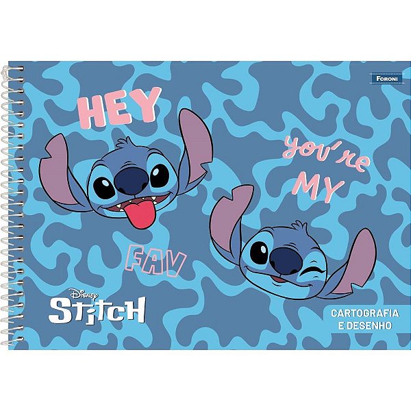 Caderno desenho univ capa dura stitch 80fls. - foroni (pct.c/05)