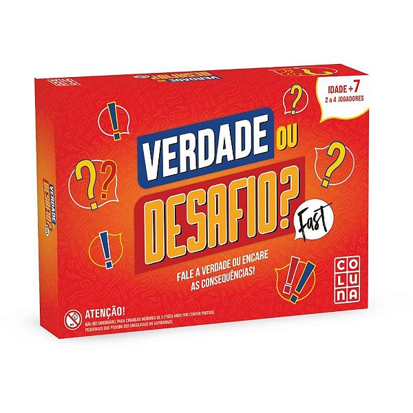 Jogo de tabuleiro verdade ou desafio - coluna (unidade)