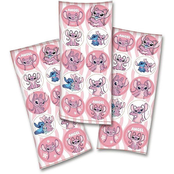 Adesivos decorados stitch angel rs.9,5x23cm c/3ou - festcolor (cartela)